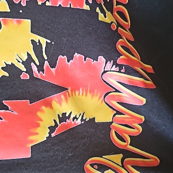 Gildan Black Short Sleeve Tee with Red and Yellow Superbowl Graphics NWOT - Picture 5 of 14